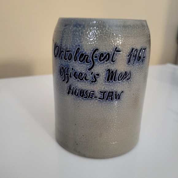 Vintage Salt Glaze Pottery Octoberfest Officer's Mess Moose Jaw Beer Stein 1967 - Picture 7 of 13